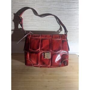 Dooney and Bourke Red Crocodile Print Shoulder bag